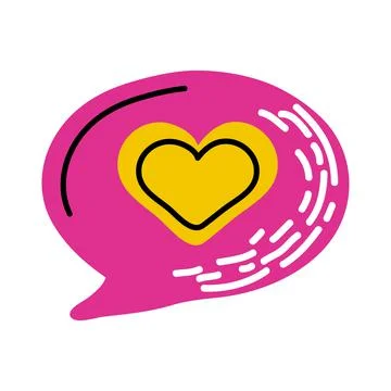 Communication bubble with heart Stock Illustration