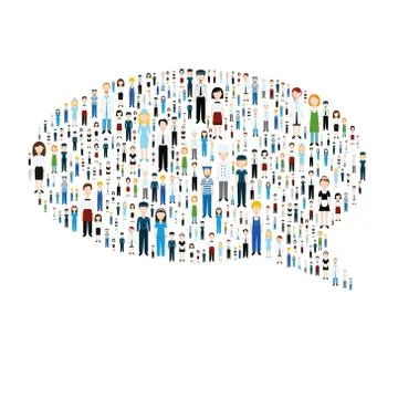 Communication bubble with people Stock Illustration