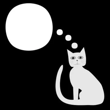 Communication bubble - white gray-eye cat Stock Illustration