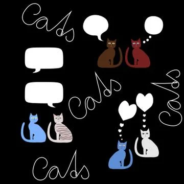 Communication bubbles - cats Stock Illustration