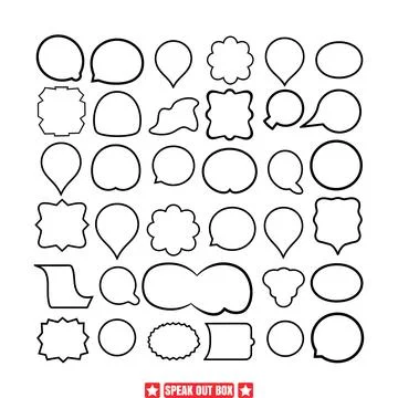 Communication Canvas  Speech Bubble Silhouette Collection Stock Illustration