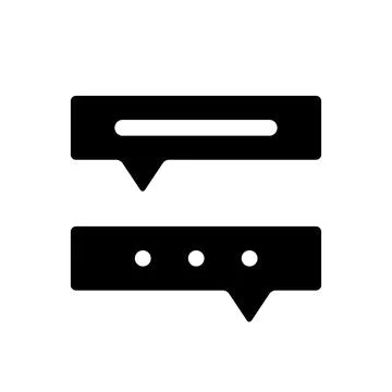 Communication with chat bot black glyph ui icon Illustrazione stock