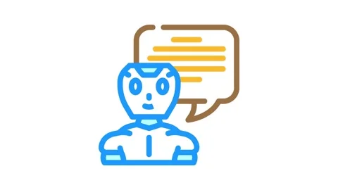 Communication chat bot color icon animation Stock Footage 327270712