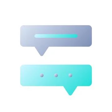 Communication with chat bot flat gradient two-color ui icon 스톡 일러스트