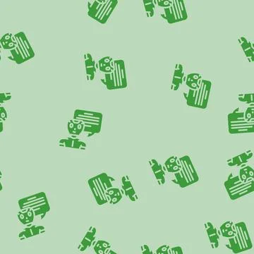 Communication chat bot glyph vector seamless pattern Illustrazione stock