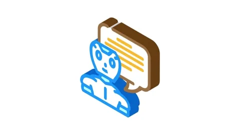 Communication chat bot isometric icon animation Stock Footage 327293666