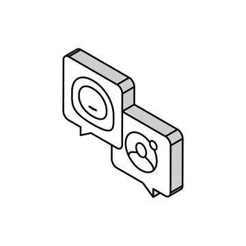 Communication chat bot isometric icon vector illustration Stock Illustration