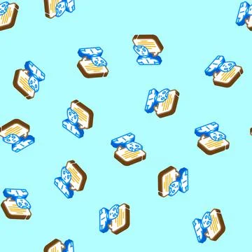 Communication chat bot isometric icon seamless pattern Stock Illustration
