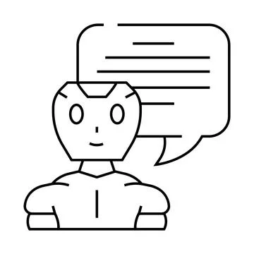 Communication chat bot line icon vector illustration Stock Illustration