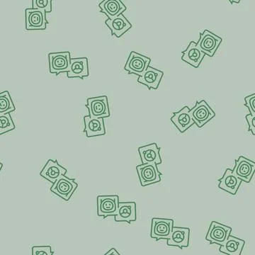 Communication chat bot line seamless pattern Stock Illustration
