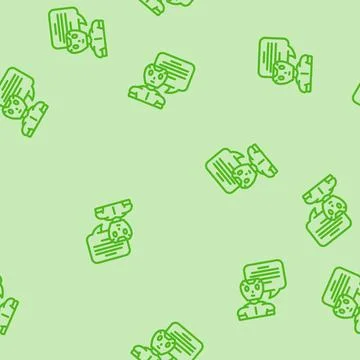 Communication chat bot line vector seamless pattern Illustrazione stock
