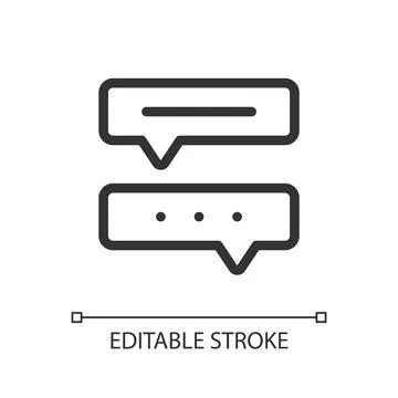 Communication with chat bot pixel perfect linear ui icon Stock Illustration