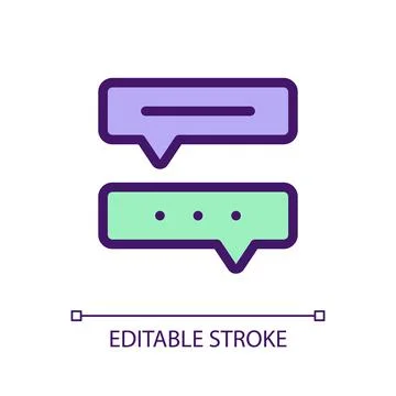 Communication with chat bot pixel perfect RGB color ui icon Stock Illustration