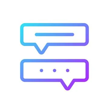 Communication with chat bot pixel perfect gradient linear ui icon Stock Illustration