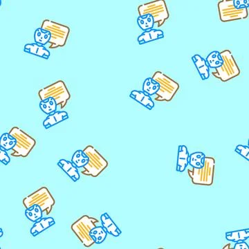 Communication chat bot vector seamless pattern Illustrazione stock