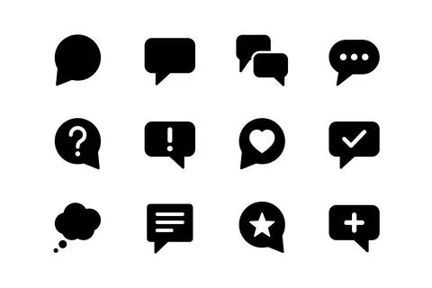 Communication Chat Bubble And Message Icons Set Illustrazione stock
