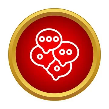 Communication chat bubbles icon on red circle Stock Illustration