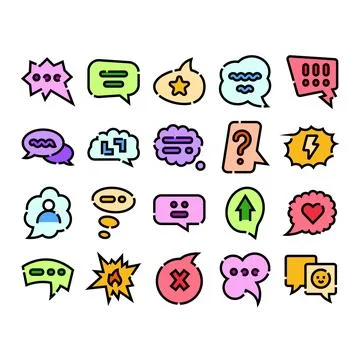 Communication chat speech bubbles message talk icons set Illustration