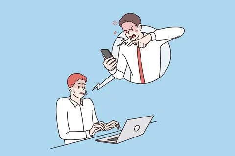 Communication with client at work concept. 库存插图