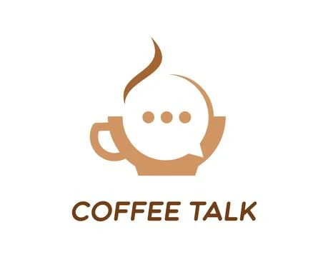 Communication coffee talk icon with steaming cup Stock Illustration