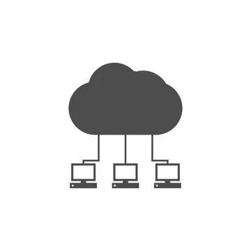 Communication of computers with the cloud icon. Elements of web icon. Premium Stock Illustration