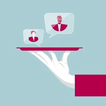 Communication concept design. Dialogue between men and women. In the Tray. Stock-Illustration