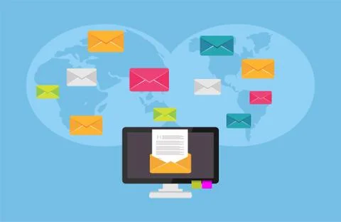 Communication concept. Email. E-mail Stock Illustration