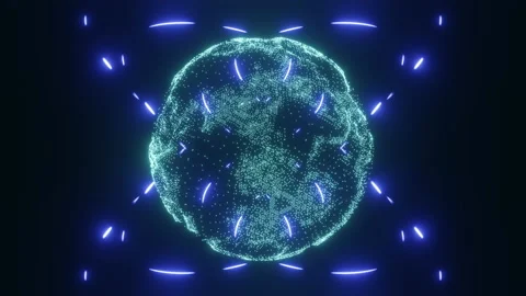 Communication concept for the future world with earth globe rotating and li.. Video stock 235663047