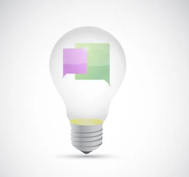 Communication concept inside a light bulb Stock Illustration