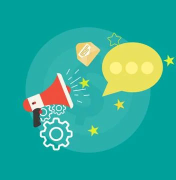 Communication concept notification application sign. Website message device i Stock Illustration