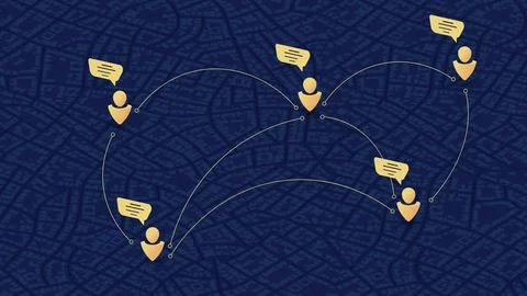 Communication concept. People connected with each other around. Business people Stock Illustration
