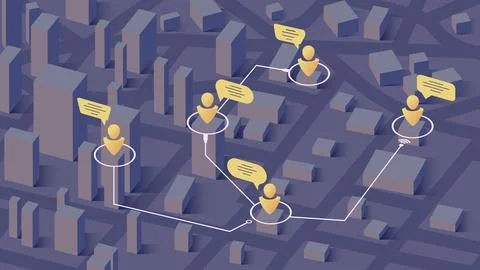 Communication concept. People connected with each other around. Business people Stock Illustration