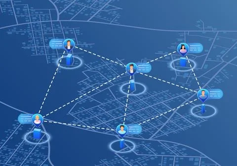 Communication concept. People connected with each other around. Stock Illustration