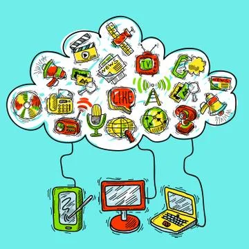 Communication Concept Sketch Illustrazione stock