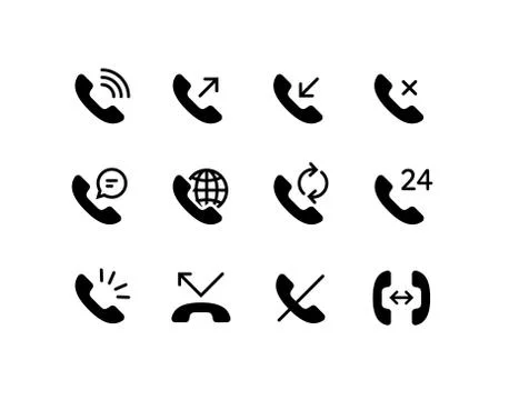 Communication concept. Vector flat outline icon set illustration. Stock Illustration