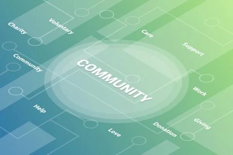 Communication concept words isometric 3d word text concept with some related  Illustrazione stock