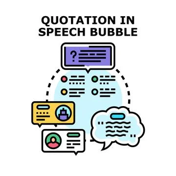 Communication concepts with speech bubbles and quotation marks Stock Illustration