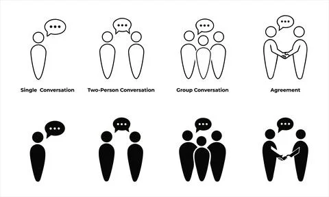 Communication Conversation Icons Vector Set Stock Illustration