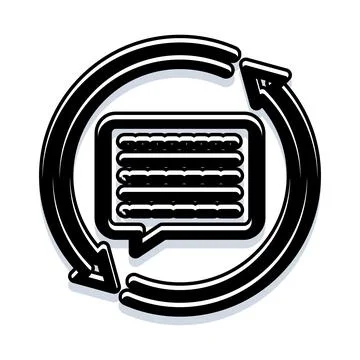 Communication cycle chat message feedback loop Illustrazione stock