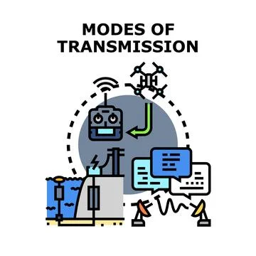 Communication data transmission networking modes flat icon concept Stock Illustration