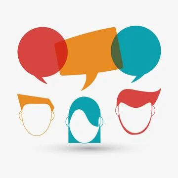 Communication design. bubble icon. Flat illustration , vector Stock Illustration