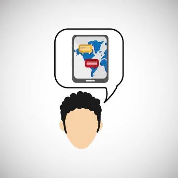 Communication design. bubble icon. Flat illustration, vector gra Stockillustratie