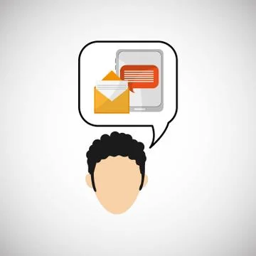Communication design. bubble icon. Flat illustration, vector gra Stock Illustration
