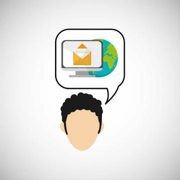 Communication design. bubble icon. Flat illustration, vector gra Stock Illustration