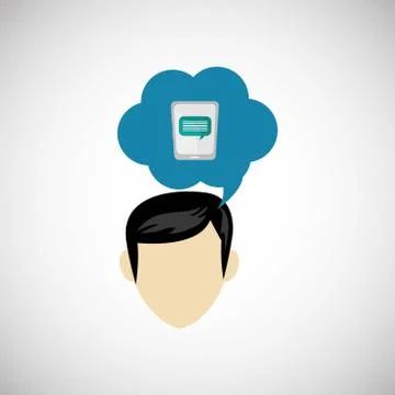 Communication design. bubble icon. Flat illustration, vector gra Illustrazione stock