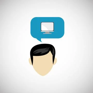 Communication design. bubble icon. Flat illustration, vector gra Stock Illustration