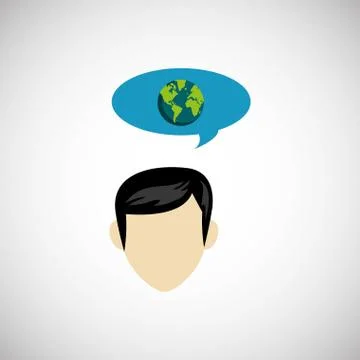 Communication design. bubble icon. Flat illustration, vector gra Stock Illustration
