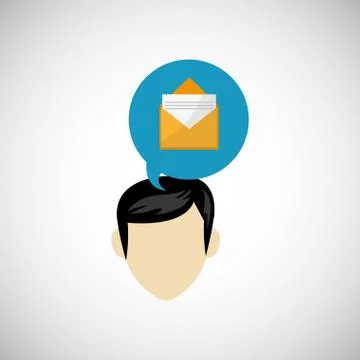 Communication design. bubble icon. Flat illustration, vector gra Stock Illustration