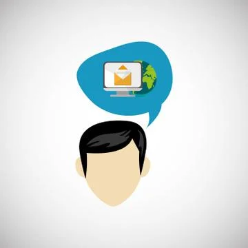 Communication design. bubble icon. Flat illustration, vector gra Illustrazione stock