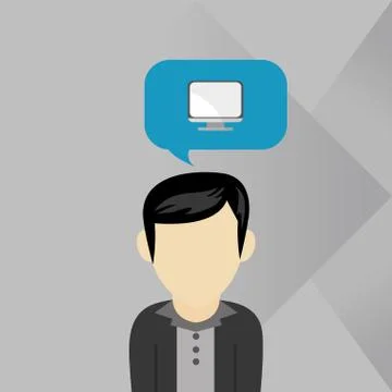 Communication design. bubble icon. Flat illustration, vector gra Illustrazione stock